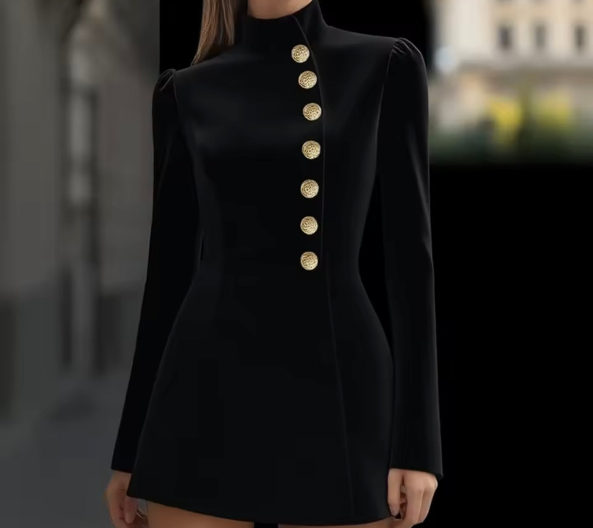 Women Sexy Fashion Button Full Sleeve Dress