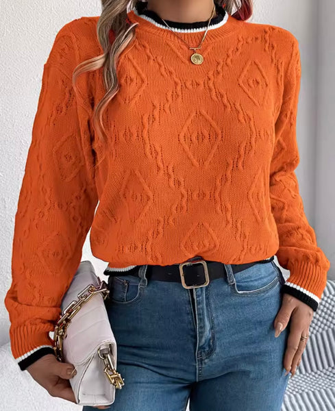 Women Color Striped Full Sleeve Fashion Sweater Top
