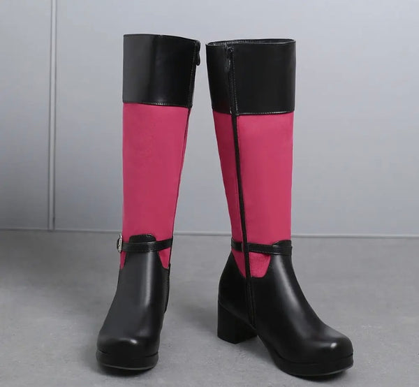 Women Buckled Fashion Flat Knee High Boots