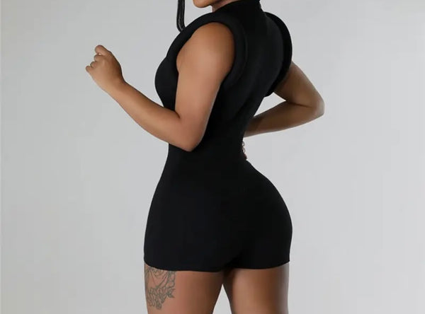 Women Black Sleeveless Sexy Fashion Romper