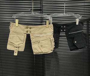 Women Fashion Cargo Buckled Skirt