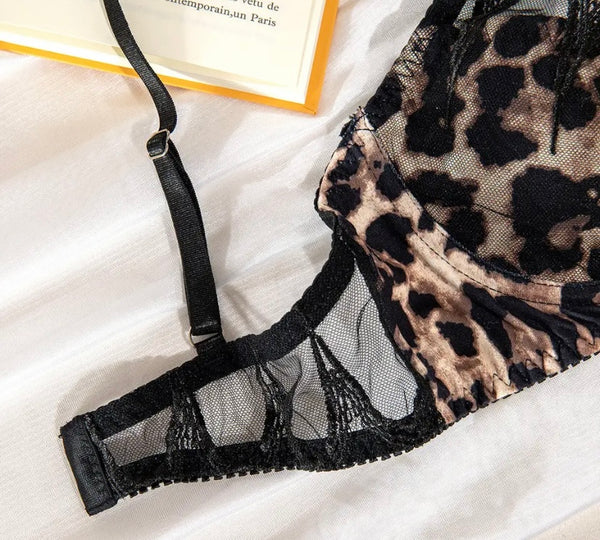 Women Leopard Print Sexy Lingerie Set