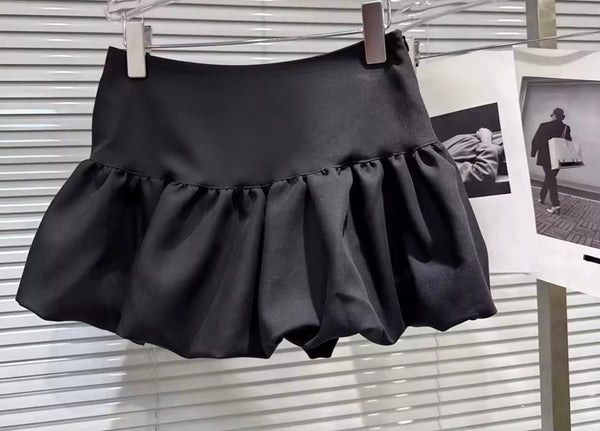 Women Sleeveless Tie Two Piece Puffy Skirt Set