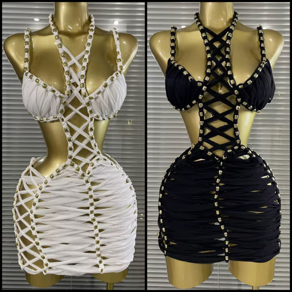 Women Sexy Halter Sleeveless Open Back Sequins Dress