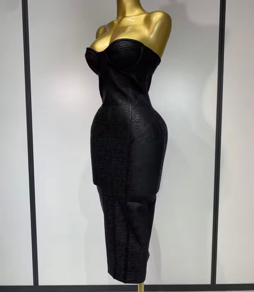 Women Sexy Strapless Bandage Dress