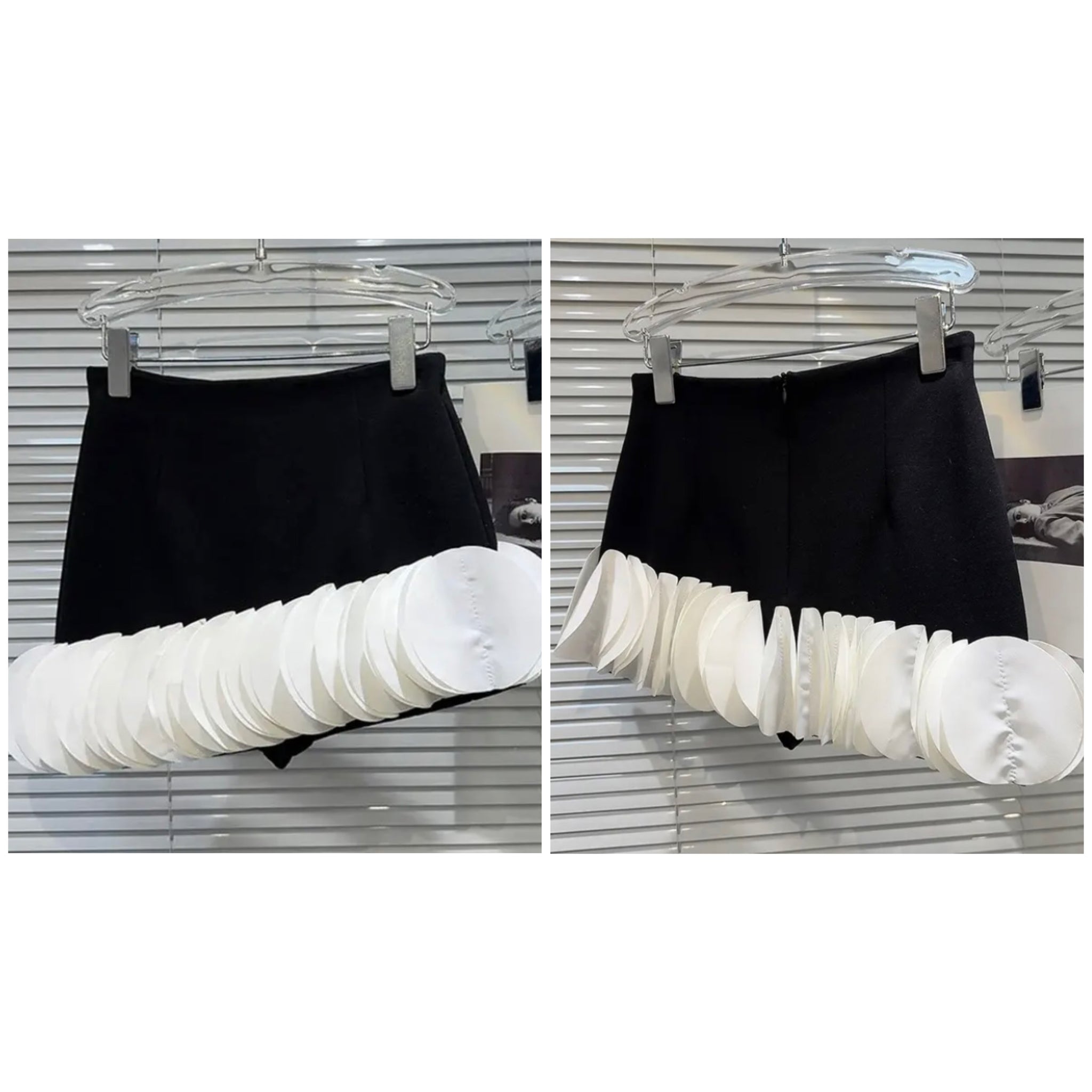 Women Sexy Fashion B&W Ruffled Skirt