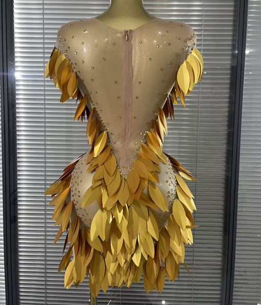 Women Sexy Sleeveless Sequins Rhinestone Mesh Dress
