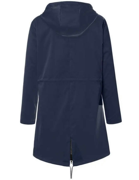 Women Fashion Hooded Drawstring Long Jacket