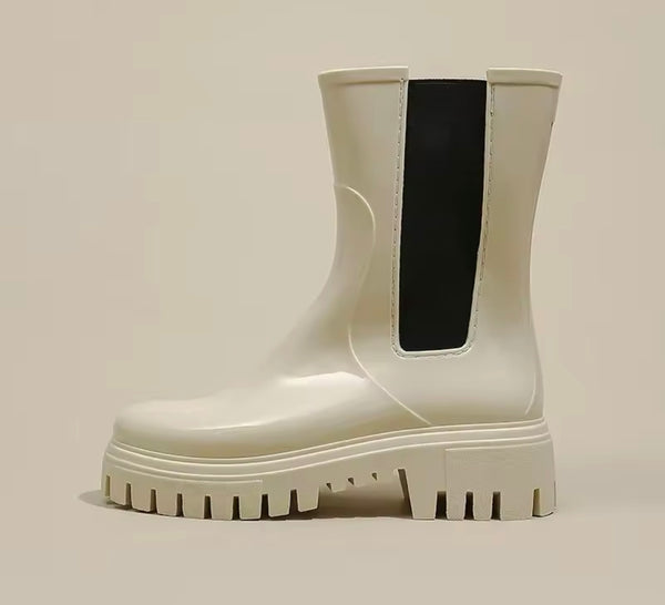 Women Fashion Color Rain Ankle Boots