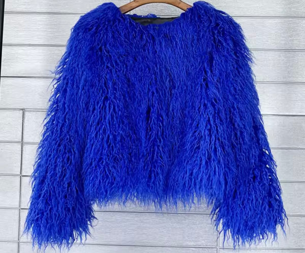 Women Color Fashion Faux Fur Jacket