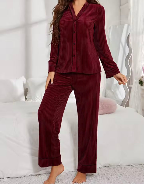 Women Fashion Button Up Lingerie Pant Set