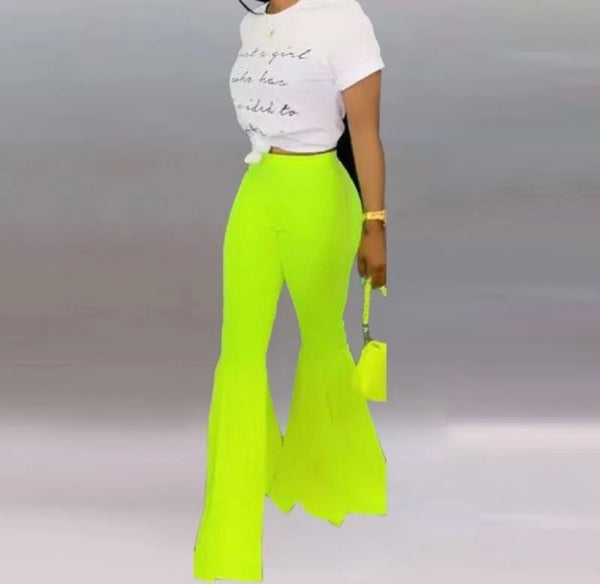 Women Color Fashion Wide Leg Pants