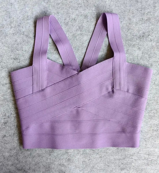 Women Sexy Sleeveless Solid Color Bandage Crop Top
