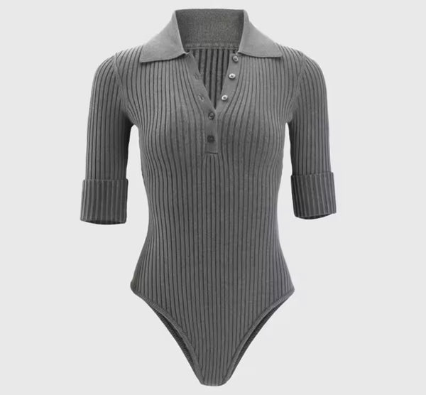 Women Ribbed Short Sleeve Bodysuit Two Piece Feet In Pant Set