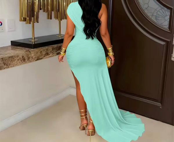 Women Ruched Sleeveless Tassel Sexy Dress