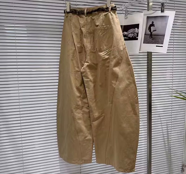 Women Color Fashion Wide Leg Cargo Pants