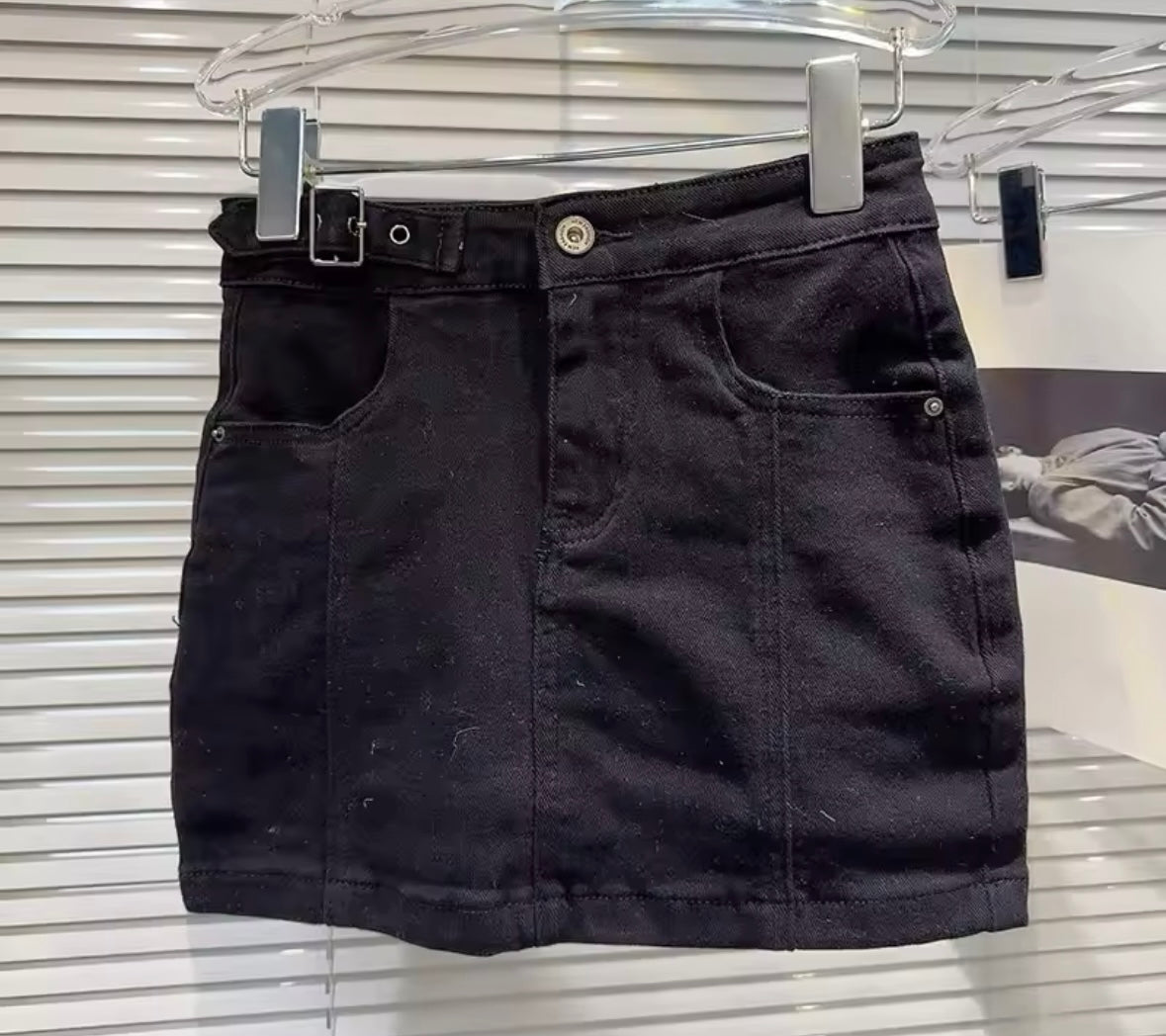 Women Sexy Fashion Color Denim Skirt
