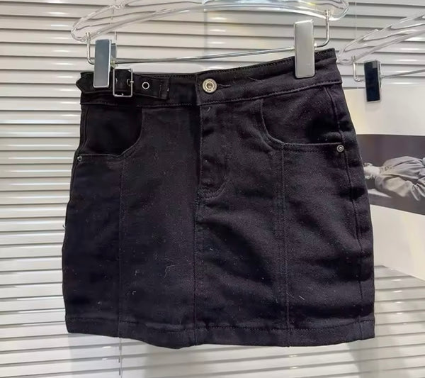 Women Sexy Fashion Color Denim Skirt