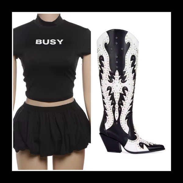 Women Sexy Solid Color Short Sleeve Letter Print Two Piece Skirt Set