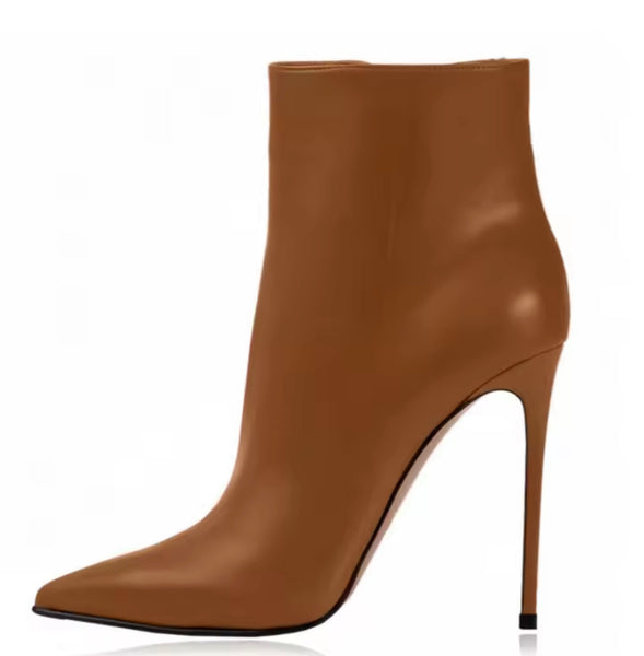 Women Fashion Color High Heel Faux Leather Ankle Boots