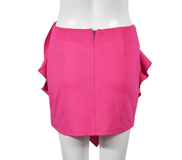Women Pink Heart Fashion Rivet Skirt