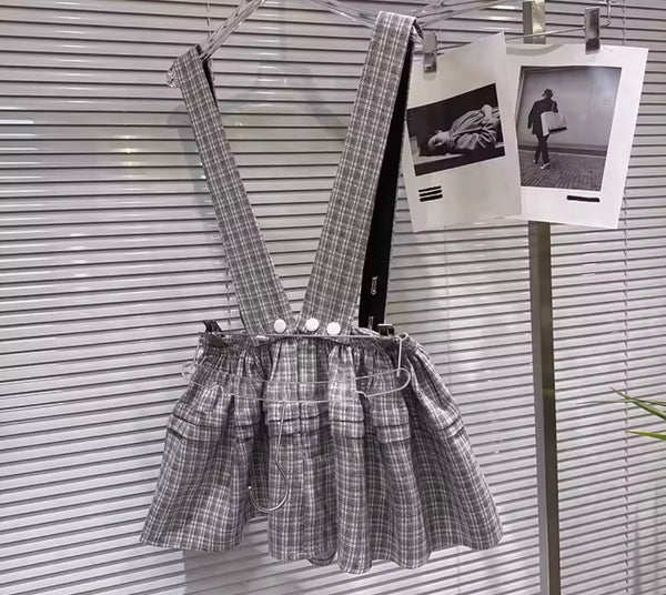 Women Floral Plaid Button Up Fashion Two Piece Skirt Set