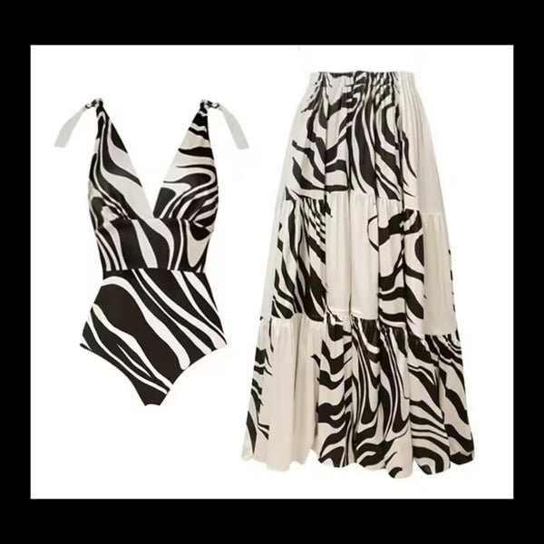 Women Sexy Printed Swimsuit Cover Up Set