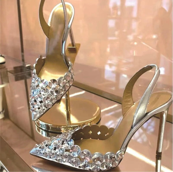 Women Pointed Toe Fashion Rhinestone High Heels