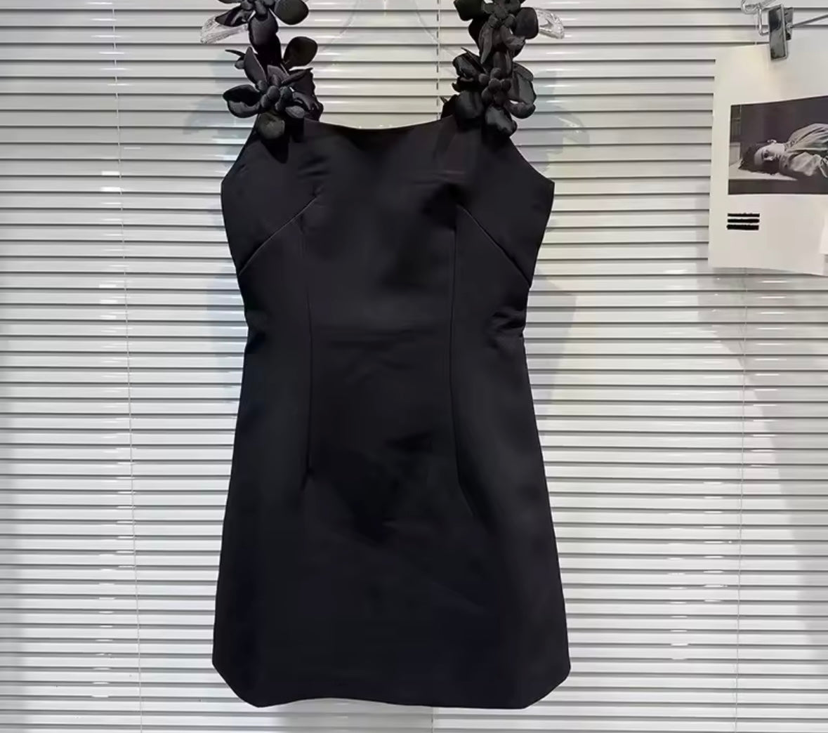 Women Sexy Solid Color Floral Strap Sleeveless Dress