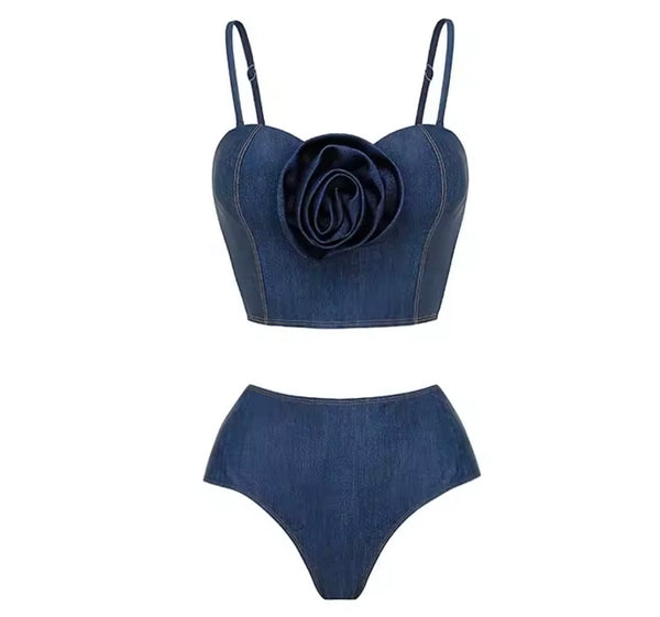 Women Fashion Denim Bikini/Swimsuit Cover Up Set