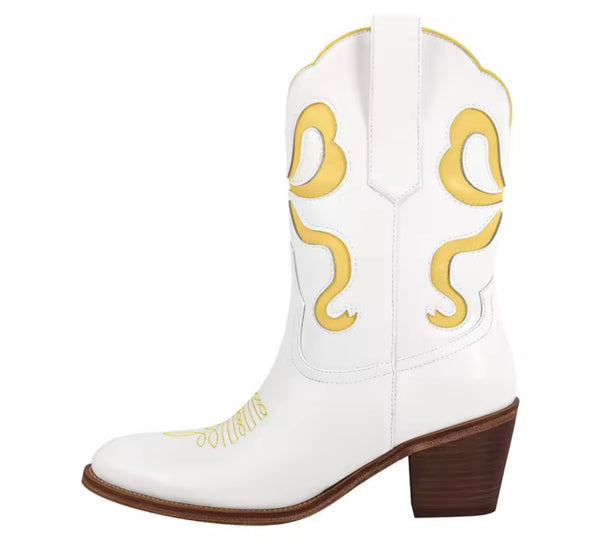 Women Fashion Color Patchwork Ankle Western Boots
