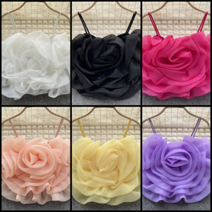 Women Sexy Fashion Color Mesh Floral Crop Top