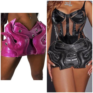 Women PU Fashion Mini Skirt