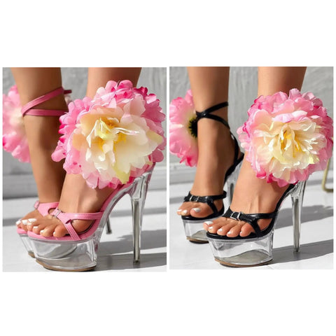 Women Fashion Platform Flower Ankle Strap Sandals