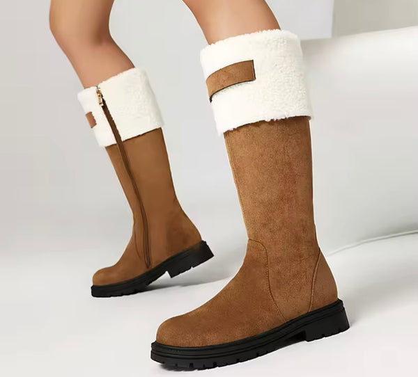 Women Wool Suede Fashion Ankle/Mid Calf Flat Boots