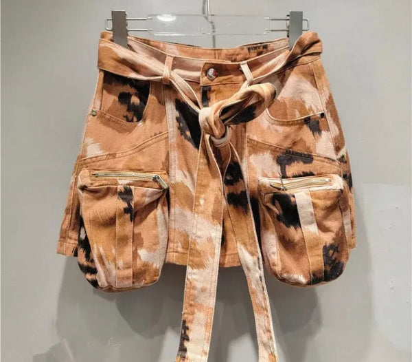 Women Sexy Fashion Camouflage Cargo Denim Skirt