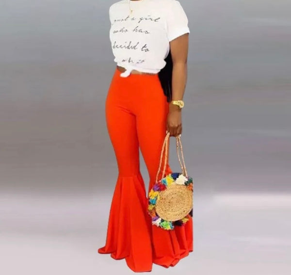 Women Color Fashion Wide Leg Pants