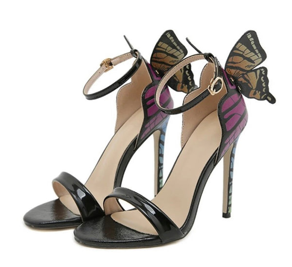 Women Fashion Open Toe Colorful Butterfly Ankle Strap Sandals