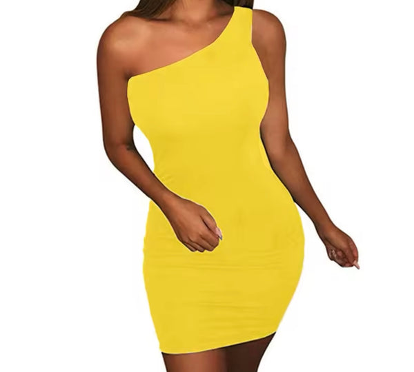 Women Sexy Sleeveless Solid Color Dress