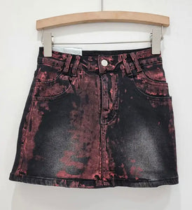 Women Fashion Color Gradient Denim Skirt