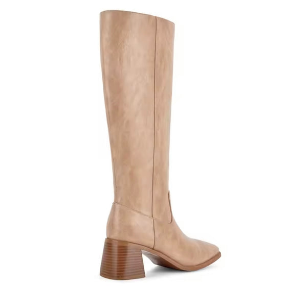 Women Fashion Pointed Toe Square Heel Knee High Boots
