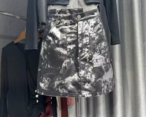 Women Sexy Fashion Color Patchwork Denim Skirt