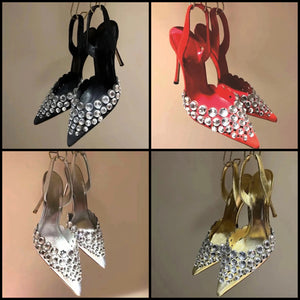 Women Pointed Toe Fashion Rhinestone High Heels