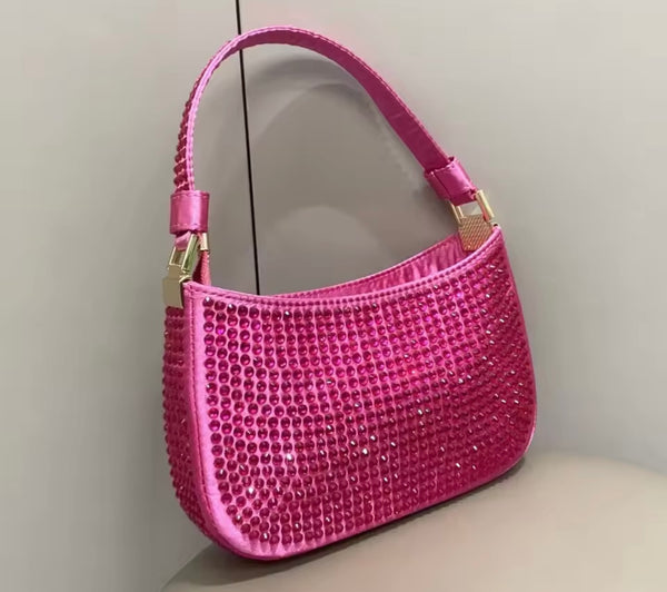 Women Color Fashion Rhinestone Handbag Purse