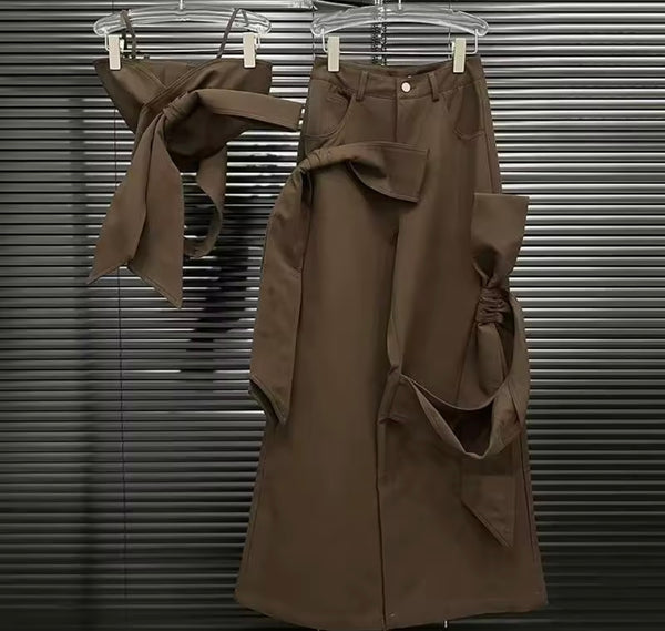 Women Sleeveless Crop Two Piece Wide Leg Pant Set