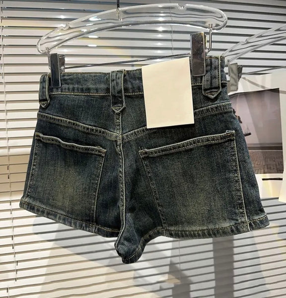 Women Fashion Denim Wrap Mini Shorts