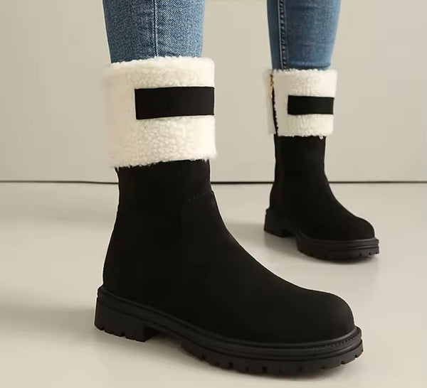 Women Wool Suede Fashion Ankle/Mid Calf Flat Boots