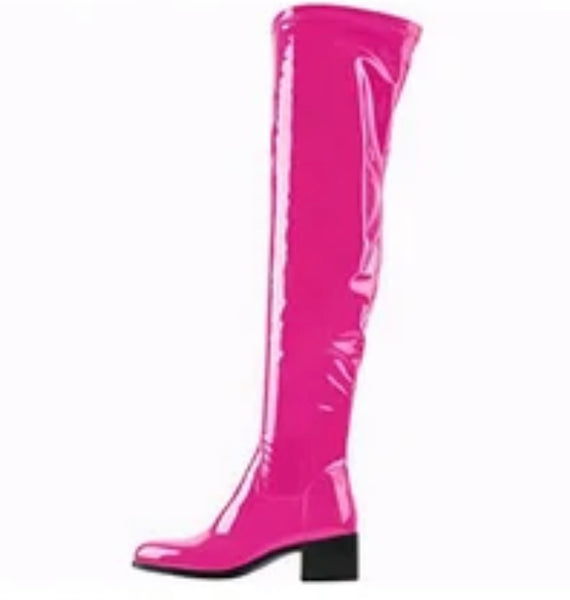 Women Fashion PU Over The Knee Flat Boots