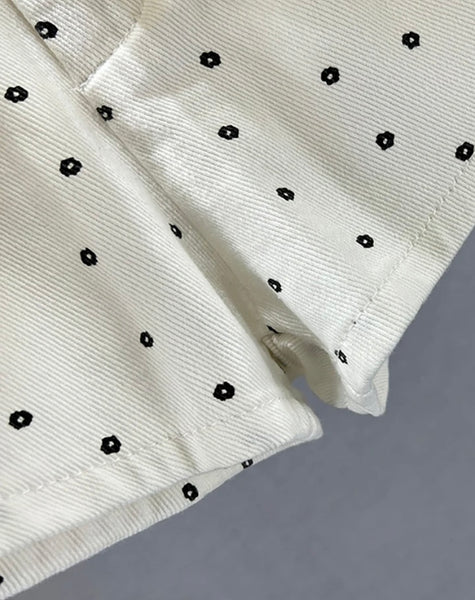 Women White Printed Fashion Denim Skirt