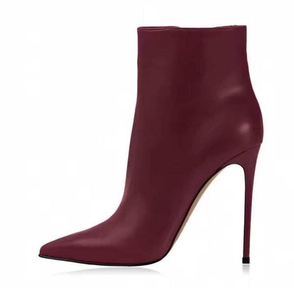 Women Fashion Color High Heel Faux Leather Ankle Boots